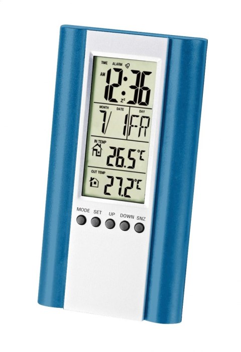 FIESTA DIGITAL WEATHER STATION LCD WIRED SENSOR STACJA POGODY Z WYŚWIETLACZEM LCD I CZUJNIKIEM PRZEWODOWYM BLUE [43570]