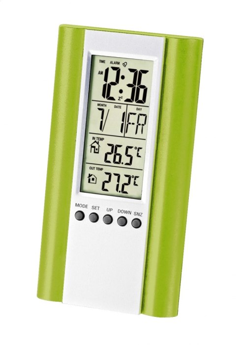 FIESTA DIGITAL WEATHER STATION LCD WIRED SENSOR STACJA POGODY Z WYŚWIETLACZEM LCD I CZUJNIKIEM PRZEWODOWYM GREEN [43571]