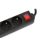 FIESTA EXTENSION CORD LISTWA ZASILAJĄCA 3,0M 10A 5 SOCKET TYPE E FRENCH BLACK [42044]