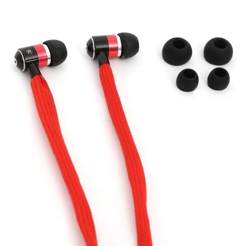 FREESTYLE SHOELACE EARPHONES + MIC SŁUCHAWKI DOUSZNE Z MIKROFONEM SHOELACE RED [42780]