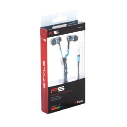 FREESTYLE ZIP EARPHONES + MIC SŁUCHAWKI DOUSZNE Z MIKROFONEM ZIP BLUE [41799]