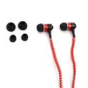 FREESTYLE ZIP EARPHONES + MIC SŁUCHAWKI DOUSZNE Z MIKROFONEM ZIP RED [41802] TE