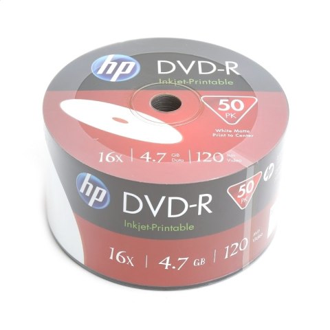 HP DVD-R 4.7GB 16X WHITE FF INKJET PRINTABLE SP*50 14201/69302