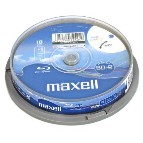 MAXELL BD-R BLU-RAY 25GB 4X FULL INKJET PRINT CAKE*10 [276072.00.TW]