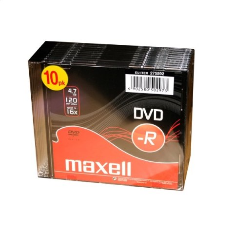 MAXELL DVD-R 4,7GB 16X SLIM*10 275592.40.TW PROMO EOL