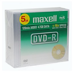 MAXELL DVD-R 4,7GB 16X SLIM*5 275607.30.TW