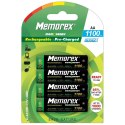 MEMOREX RECHARGEABLE ACCUMULATOR 1100mAh HR6 R6/AA x 4 BL Ready Budget DECT A0785