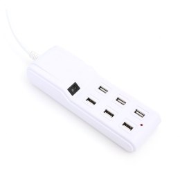 OMEGA CHARGER FAMILY 6-PORT USB 4,5A W/SWITCH WHITE [42094]