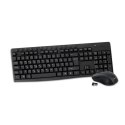 OMEGA KEYBOARD GR MOUSE ZESTAW BEZPRZEWODOWY KLAWIATURA MYSZ M-MEDIA W-LESS SET 2.4GHZ BLACK [44444]