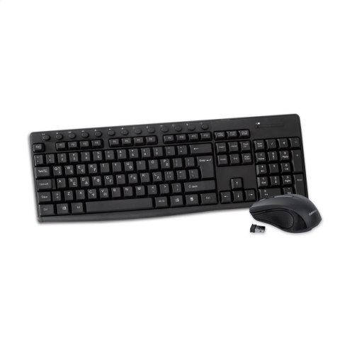 OMEGA KEYBOARD GR MOUSE ZESTAW BEZPRZEWODOWY KLAWIATURA MYSZ M-MEDIA W-LESS SET 2.4GHZ BLACK [44444]