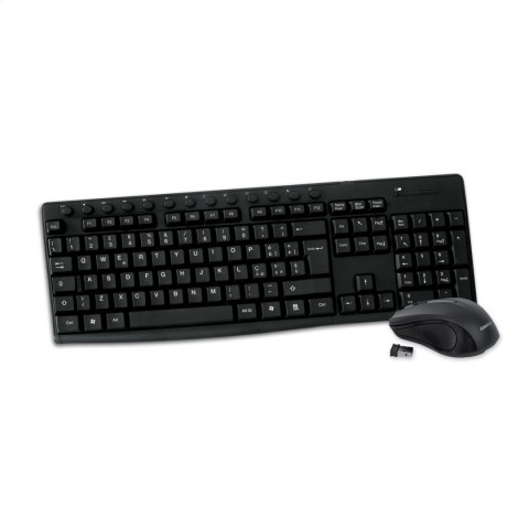 OMEGA KEYBOARD IT MOUSE ZESTAW BEZPRZEWODOWY KLAWIATURA MYSZ M-MEDIA W-LESS SET 2.4GHZ BLACK [44442]