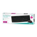 OMEGA KEYBOARD IT MOUSE ZESTAW BEZPRZEWODOWY KLAWIATURA MYSZ M-MEDIA W-LESS SET 2.4GHZ BLACK [44442]