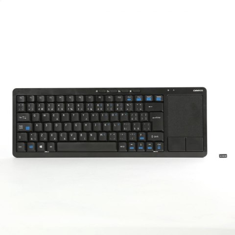 OMEGA KEYBOARD KLAWIATURA BEZPRZEWODOWA WIRELESS US FOR SMART TV + TOUCHPAD CZ BLACK [44422]