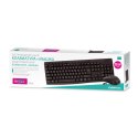 OMEGA KEYBOARD UA-RU MOUSE ZESTAW BEZPRZEWODOWY KLAWIATURA MYSZ M-MEDIA W-LESS SET 2.4GHZ BLACK [44443]