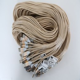 OMEGA ADDER FABRIC CABLE KABEL BRAIDED TYPE-C TO USB 1,5A 118 COPPER POLYBAG OEM 2M GOLD [44186] TE