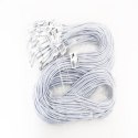 OMEGA ADDER FABRIC CABLE KABEL BRAIDED TYPE-C TO USB 1,5A 118 COPPER POLYBAG OEM 2M SILVER [44185]