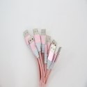 OMEGA BOA LIGHTNING TO USB FABRIC BRAIDED CABLE KABEL 1,5A 2M POLYBAG ROSE GOLD [44182]