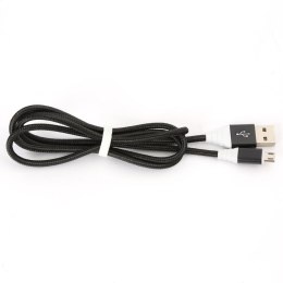 OMEGA CANTIL FABRIC CABLE KABEL BRAIDED MICRO USB TO USB 2A 118 COPPER 1M BLACK [44257] TE