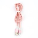 OMEGA MICRO USB TO USB FABRIC BRAIDED CABLE KABEL 2A 1M ROSE GOLD [44260]