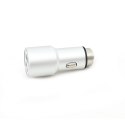 OMEGA CAR CHARGER ŁADOWARKA SAMOCHODOWA METAL 2xUSB 5V 2.1A SILVER [43344]