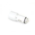 OMEGA CAR CHARGER ŁADOWARKA SAMOCHODOWA METAL 2xUSB 5V 2.1A SILVER [43344]