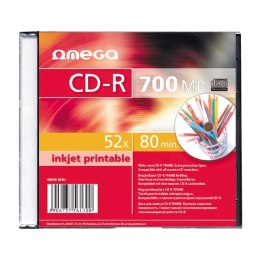 OMEGA CD-R 700MB PRINTABLE 52X SLIM CASE*10 [56124]