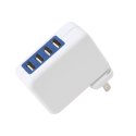 OMEGA CHARGER 4-PORT USB 4A WHITE US + EU + UK plug [42674]