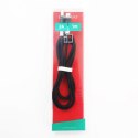 OMEGA COBRA FABRIC CABLE KABEL BRAIDED LIGHTNING TO USB 2A TAIWAN CHIP 1M BLACK [44262] TE