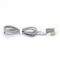 OMEGA COBRA FABRIC CABLE KABEL BRAIDED LIGHTNING TO USB 2A TAIWAN CHIP 1M GREY [44263] TE