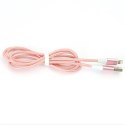 OMEGA COBRA FABRIC CABLE KABEL BRAIDED LIGHTNING TO USB 2A TAIWAN CHIP 1M ROSE GOLD [44264] TE