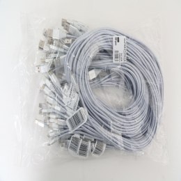 OMEGA CROTALUS FABRIC CABLE KABEL BRAIDED TYPE-C TO USB 2A 118 COPPER POLYBAG OEM 1M SILVER [44068]