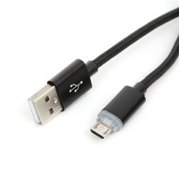 OMEGA CROTALUS USB 2.0 CABLE KABEL MICRO FOR SMARTPHONES TABLETS LED PLUG 1M BLACK [43461]