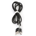 OMEGA DYSFOLID FABRIC CABLE KABEL BRAIDED TYPE-C TO USB 2A 118 COPPER 1M BLACK [44266] TE