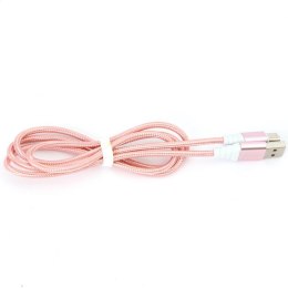OMEGA DYSFOLID FABRIC CABLE KABEL BRAIDED TYPE-C TO USB 2A 118 COPPER 1M ROSE GOLD [44268] TE