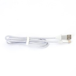 OMEGA DYSFOLID FABRIC CABLE KABEL BRAIDED TYPE-C TO USB 2A 118 COPPER 1M SILVER [44269] TE