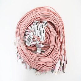 OMEGA HABU FABRIC CABLE KABEL BRAIDED LIGHTNING TO USB 2A TAIWAN CHIP POLYBAG OEM 1M ROSE GOLD [44035] TE