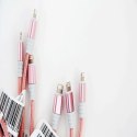 OMEGA HABU FABRIC CABLE KABEL BRAIDED LIGHTNING TO USB 2A TAIWAN CHIP POLYBAG OEM 1M ROSE GOLD [44035] TE