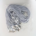 OMEGA HABU FABRIC CABLE KABEL BRAIDED LIGHTNING TO USB 2A TAIWAN CHIP POLYBAG OEM 1M SILVER [44172]