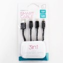 OMEGA INSULARIS USB CABLE KABEL 3IN1 MICRO-USB TYPE-C LIGHTNING 1,5A 1,2M BLACK [44270]