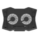 OMEGA LAPTOP COOLER PAD PODKŁADKA CHŁODZĄCA 2 FANS BLACK [45425]