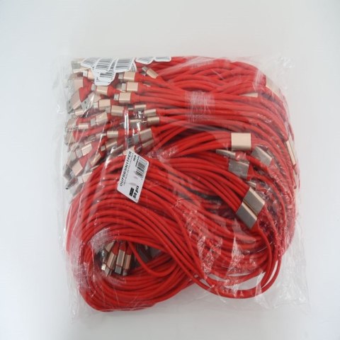 OMEGA OXYURA USB CABLE KABEL 3IN1 MICRO-USB TYPE-C LIGHTNING 2A POLYBAG OEM 1,3M RED [44276]