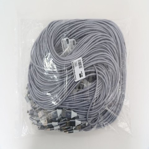 OMEGA TOKARA MICRO USB TO USB FABRIC BRAIDED CABLE KABEL 1,5A 2M POLYBAG GREY [44178]