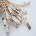 OMEGA TOKARA FABRIC CABLE KABEL BRAIDED MICRO USB 1,5A 118 COPPER POLYBAG OEM 2M GOLD [44176]