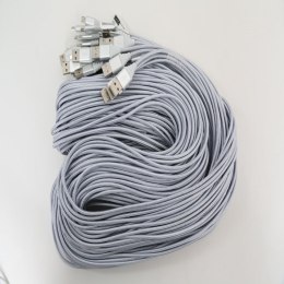 OMEGA TOKARA FABRIC CABLE KABEL BRAIDED MICRO USB 1,5A 118 COPPER POLYBAG OEM 2M SILVER [44175]