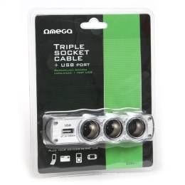 OMEGA TRIPLE CIGAR SOCKET CABLE + USB port TC-911 40418