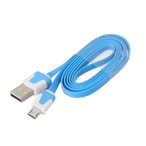 OMEGA USB 2.0 FLAT CABLE KABEL MICRO FOR SMARTPHONES TABLETS 1M BLUE [41857]