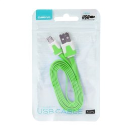 OMEGA USB 2.0 FLAT CABLE KABEL MICRO FOR SMARTPHONES TABLETS 1M GREEN [41858]