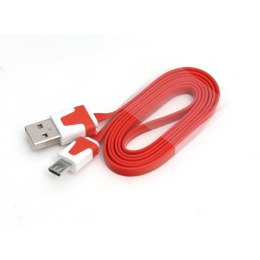 OMEGA USB 2.0 FLAT CABLE KABEL MICRO FOR SMARTPHONES TABLETS 1M RED [41860]