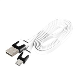 OMEGA USB 2.0 FLAT CABLE KABEL MICRO FOR SMARTPHONES TABLETS 1M WHITE [41859]