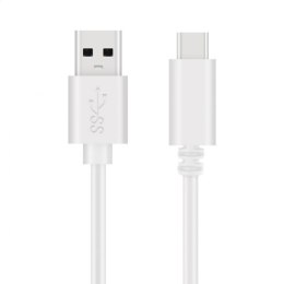 OMEGA USB 3.2 USB-A TO TYPE-C CABLE KABEL 3A 60W 5.0 GBPCS DATA TRANSFER 1 M WHITE[45744]